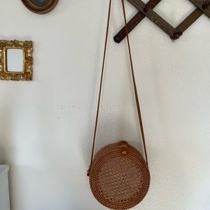 rattan crossbody purse